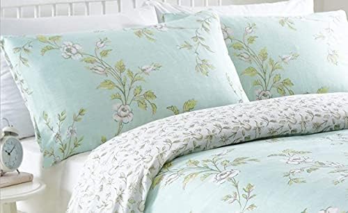 Yasmina Duck Egg Blue Green Super King Size Duvet Cover Set Bedding Reversible