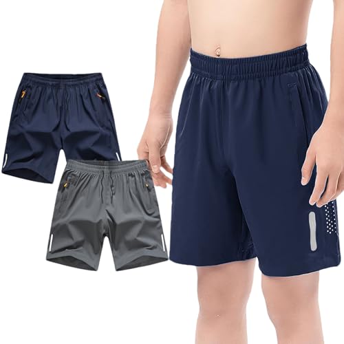 Short sport garçon anti-transpiration avec poches zippées sécurisées