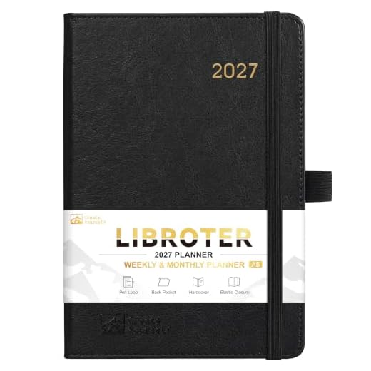2023-2024 Planner - Academic Planner 2023-2024, Weekly Monthly Planner, July 2023 - June 2024, 5.8'' x 8.3'', Thick Paper, Leather Cover, Pen Holder, Back Pocket, Perfect Daily Organizer - Black