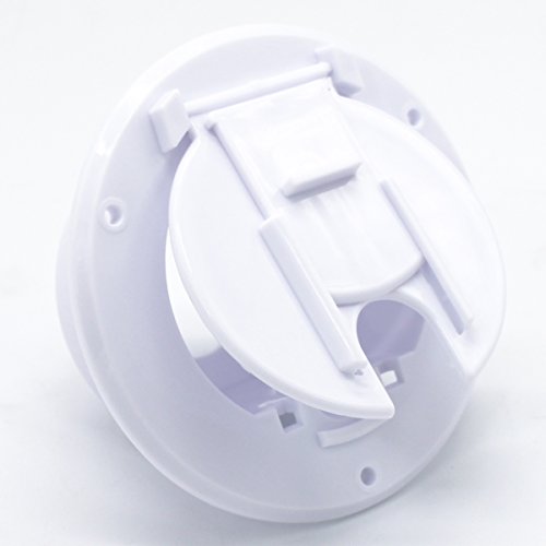 X-Haibei Rv Trailer Camper Electric Power Cord Cable Hatch Round Fits 2-3/4 Inches Dia. Hole Flip Up Cover (White) #TOP1