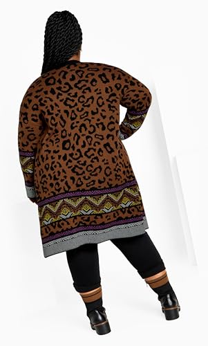 Image of Zim and Zoe Women's Zim&Zoe Plus Size Coatigan Lori Animal