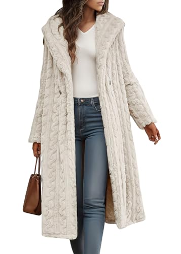 Onsoyours Pelzmantel Damen Große Größen Modische Einfarbig Kunstpelze Jacke Mantel Fellmantel Dicke Warme Kunstfell Langarm Winterjacke Winter Pelzjacke Wintermantel A...