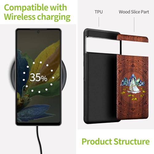 Coque Google Pixel 8 bois et nacre Mandala - Protection unique - 4