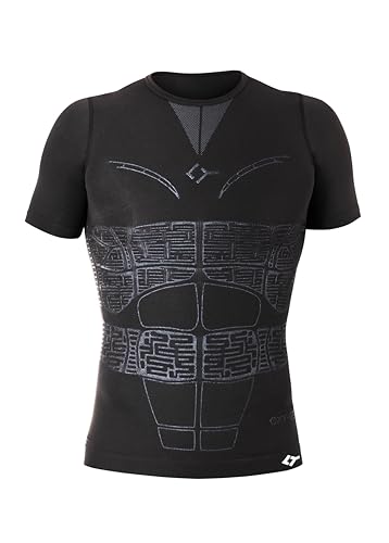 FLOKY Maglia biomeccanica OXY-Gen. Migliora la respirazione e Le Performance Sportive. Intimo a Compressione mirata con Inserti siliconici. Supporto Lombare e posturale. Manica Corta. Nero L-XL