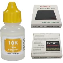 10K Gold Test Solution Tester Acid Bottle + 2x2 Testing Stone! Detect Scrap Nuggets Metal Jewelry Kit