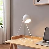 lux.pro Nachttischlampe Oldibro Schreibtischlampe Tischlampe Leselampe mit Kabel Lampenschirm Kugel Metall 45 x 28 x 15 cm Weiß