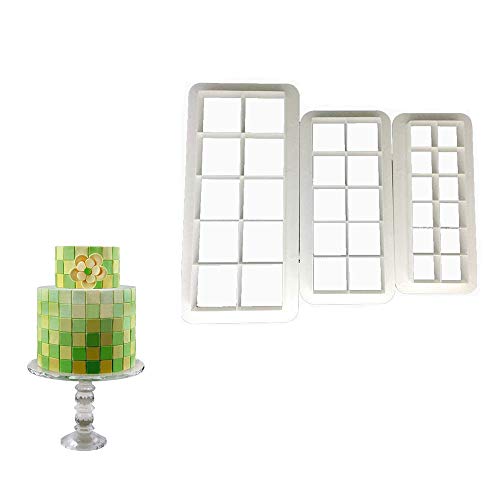 CTYES Square Cookie Cutter - Geometric Multicutter-Square Cake Fondant Cutter - 3 Size Square Biscuit Cutters Cake Decorating (Square)