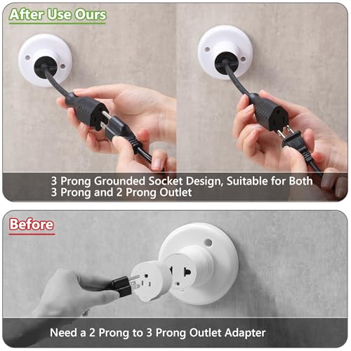 feekoon 1 pack 3 outlet light socket adapter convert e26e27 bulb socket to 3 prong outlet with extension cord light bulb plug adapter converter suitable for outdoor porch garage patio use black