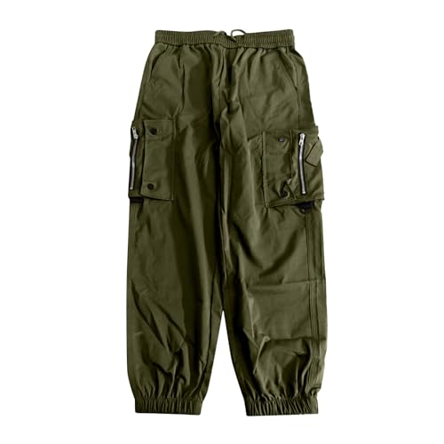 Cargo Pants for Women High Waist Wide Leg Casual Pants with Zipper Pockets Loose Stretchy Baggy Y2K Trousers4