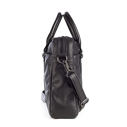 Pasta masculina executiva de couro Scott - Preto