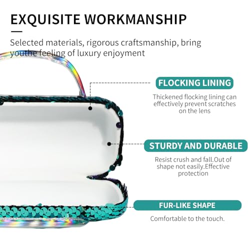 Image of PERFECTSIGHT Hard Shell Eyeglasses Case, PU Leather Protective Glasses Case, Cute Eyeglass Case for Women Men Girls