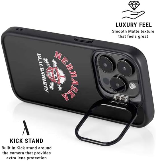Skinit Kickstand Phone Case Compatible with iPhone 15 Pro Max - Officially Licensed University of Nebraska Blackshirts Design