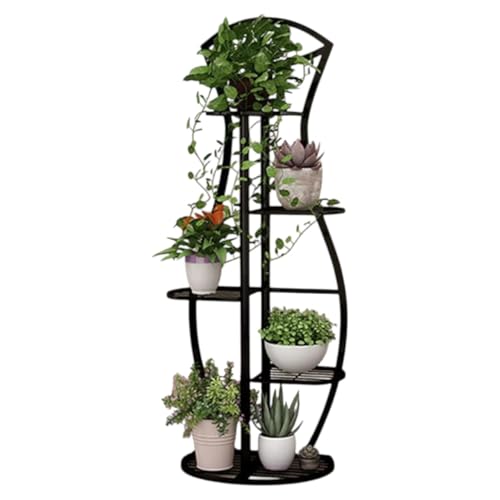 Image of 9 Tier Folding Metal Plant Stand Indoor 8 Tier 9 Potted with Gardening Tools and Gloves, Multiple Flower Pot Holder Display Rack for Patio, Garden, Balcony, Living Room (Surai Black)