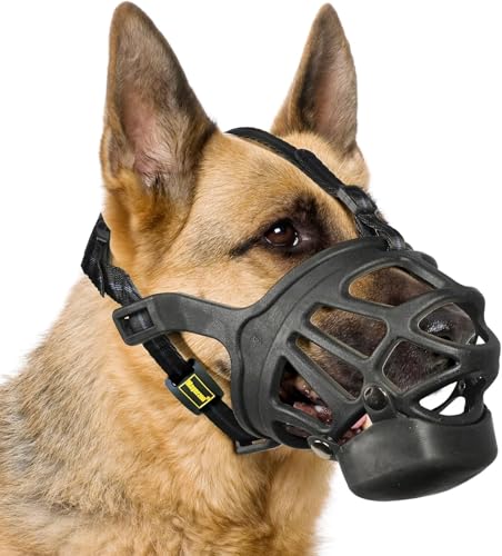 Bozal para perro, bozal de cesta con almohadilla de alimentación lenta para perros pequeños, medianos y grandes, bozales humanos para entrenamiento positivo, deja de morder, masticar, lamer, permite