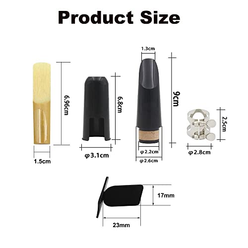 image for YUNNLEZT Clarinet Mouthpiece Kit, Includes Ligature+Clarinet Mouthpiec