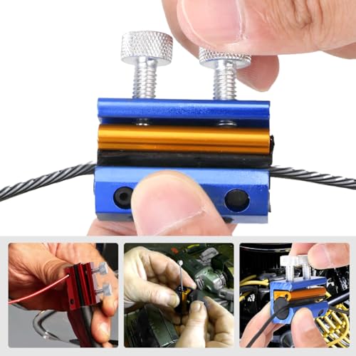 Image of Cable Lubricator, Aluminum Portable Wire Lubricant Tool Brake Cable Luber, Dual Throttle Clutch Line Oiler for Bike Scooter Motorcycle ATV Dirt-Bike, Car Accessories (Black & Silver)