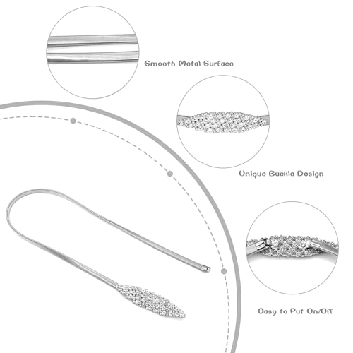 LIMHOO Women's Skinny Metal Waist Belt Elastic Thin Waist Belt for Dress Stretch Chain Belt4