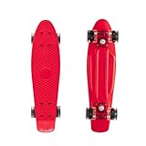 ROFFT Skateboards Complete 22 Inch, Mini Cruiser Retro Skateboard for Kids Boys Youths Beginners, PU Light Up Wheels, ABEC7