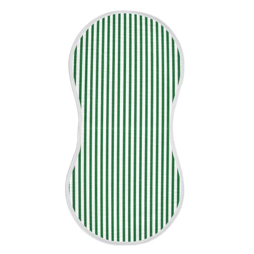 4 Pack Baby Burp Cloths, Soft Absorbent Burping Cloths for Babies, Cotton Milk Spit Up Rags, Large Size for Newborns, Baby Boys and Girls (Green White Stripes)