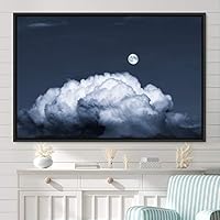 Framed Canvas Wall Art Lunar Aerial Astronomy & Space Expressive Global Moon Multicolor Photography Realism Warm - 16x24 inches