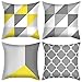 Produktbild Jpnca 4er-Set Dekorativ Kissenbezug 40x40cm,Weich Samt Kissenbezüge Quadratische Dekokissen Kissenhülle Set Kissen Fall für Sofa Auto Schlafzimmer Zuhause Dekor Graue Geometrie