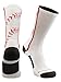 MadSportsStuff Baseball Socks with Stitches in Crew Length (White/Red, Small)