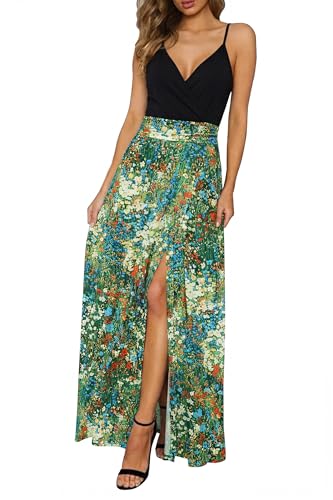 Image of Newshows Women's 2026 Lightweight Summer Wedding Guest Beach Vacation Casual V Neck Split Flowy Maxi Dress