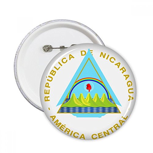 Pins Nicaragua lot de 5 boutons ronds XXL pour décoration de veste et sac de voyage