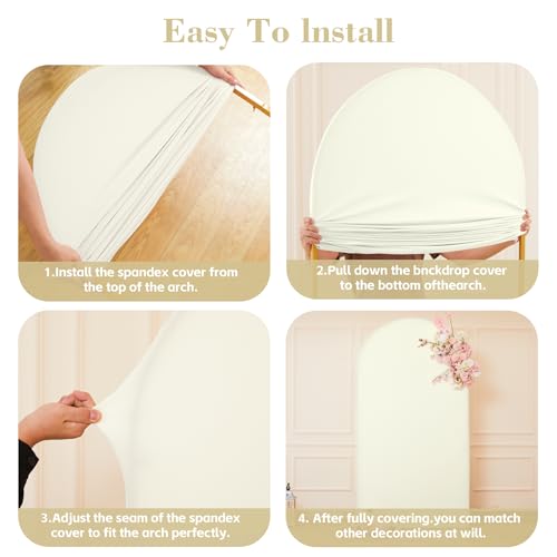 Funda para arco de fondo Ivory 7.2FT para bodas miniatura 4
