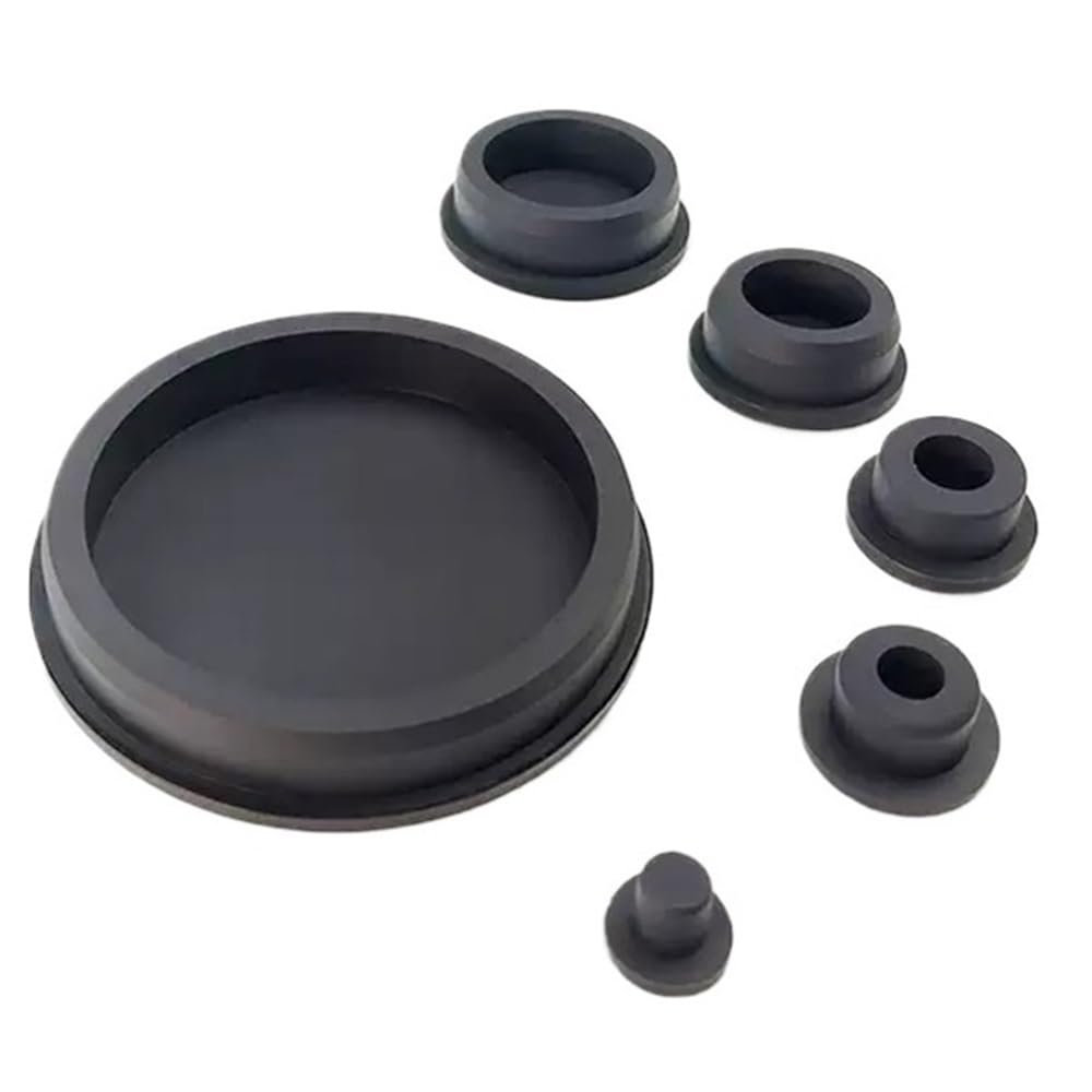 100 Tapones de Sellado Negros Tipo T, Tapones Huecos de Silicona sólida, Tapas de Caucho de Grado alimenticio(13mm)