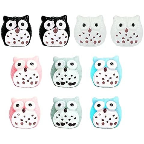 LONCESS Owls Fairy Garden Accessories Cover