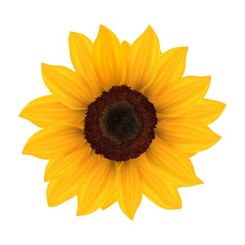 Kleberio Gelbe Sonnenblume Aufkleber – wetterfest, UV–beständig, konturgeschnitten – 9 x 10 cm