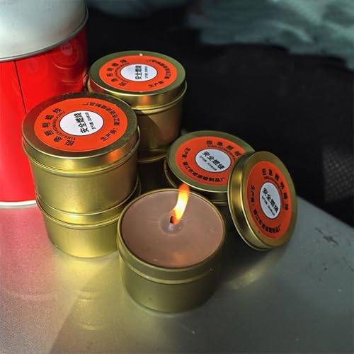 Genérico Notfallkerzen – 30 Stunden robust & rauchfrei | Packung mit 10 Überlebenskerzen in Metalldose | für Lichtschnitte, Camping & Notfall-Kits, wasserdicht, geruchlos und tragbar – Bild 7