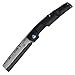 MIKI Handmade Damascus Steel Japanese Razor Pocket Folding Knife,Sharp Razor (G10 Handle)