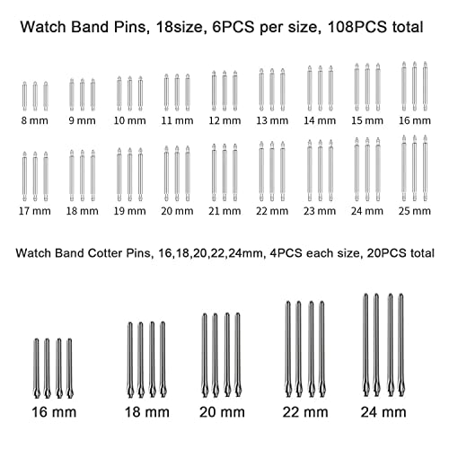 Watch Link Removal Tool Kit, Watch Band Tool Kit, Spring Bar Tool Set For Watch Repair And Watch Band Replacement With Small Hammer, Professional Watch Strap Remover Repair Tool, 108Pcs Spring Bar #TOP4