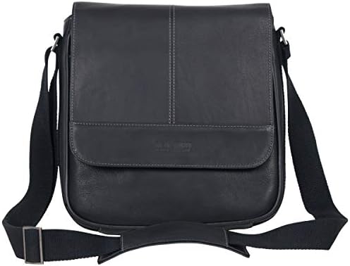 Kenneth Cole Reaction Manhattan Colombian Leather Laptop/Tablet RFID Flapover Travel Messenger Bag