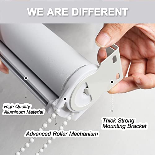 Cucraf Roller Shades For Windows, 100% Blackout Thermal Insulated Roller Blinds For Homedoors Bedroom Office, Sun Blocking, Easy To Install, Off White, 23" W X 75" H #TOP4