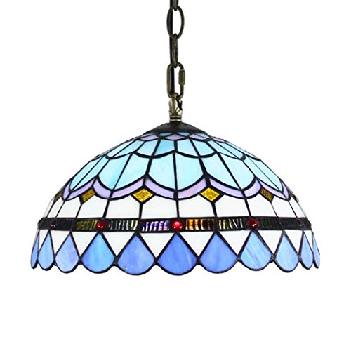 Lustre bleu en verre art pour îlot de cuisine et repas
