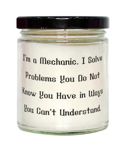 Generic Surprise Mechanic Scent Candle, I'm a Mechanic. I Solve Problems You Do Not Know You Have, New for Colleagues from Colleagues, 9oz