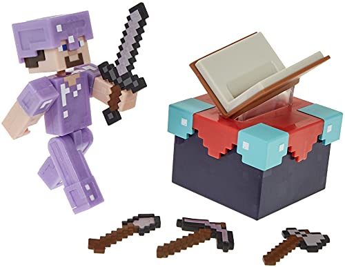 Minecraft GYB62 - Zauberraum-Spielset mit ca. 8 cm großer Steve-Figur und Zubehör,Spielzeug ab 6 Jahren – Bild 5