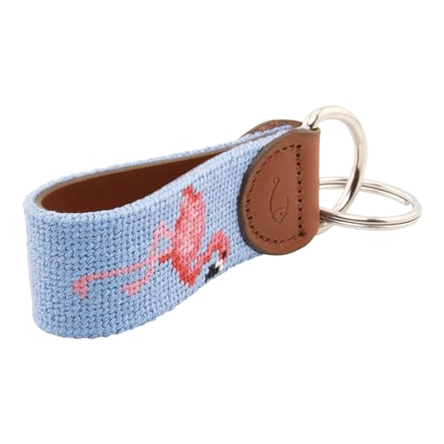 Image of Leather Hand-Stitched Needlepoint Key Fob or Key Chain