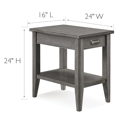 Image of Leick Home Laurent End Table, 16 inch, Smoke Gray