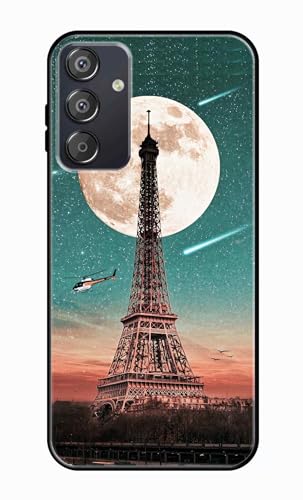 Image of Metal TPU Printed Back Cover for Samsung Galaxy M15 5G (Lovers Eiffel Tower) 360 Degree Protection | Camera Protection -25092024(AR)