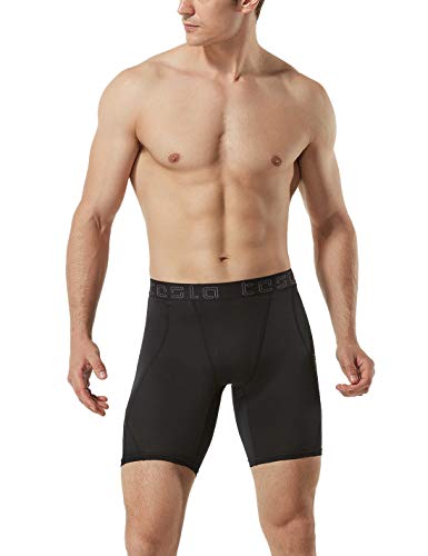 TSLA Men\'s Athletic Compression Shorts, Sports Performance Active Cool Dry Running Tights, Athletic(mus17) - Black, Large - Thumbnail 7