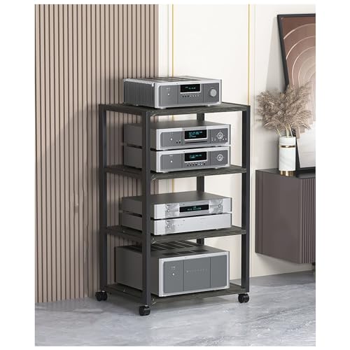 Soporte estéreo de alta fidelidad con estructura de rack multicapa para equipo multifuncional