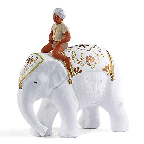 Arterra - Santons de Provence - Les Blancs Eléphanteau d'apparat et Son Cornac - Collection 9 cm