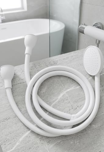 ORCHIDS Premium Double Tap Shower Spray Attachment for Bath Taps Easy Push-On Fit Compatible with Round & Oval Taps