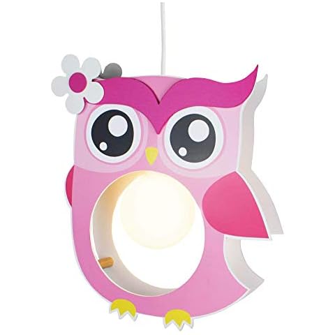 elobra lámpara infantil de techo con búho rosa Cover