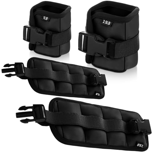 Hollowfly 2 Pairs Ankle Wrist Weights for Exercise