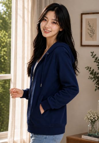 Image of ADBUCKS Women's Cotton Winter Jacket Sweatshirts Casual Drawstring Clothes Zip Up Hoodie With Front Pocket Ii Womens Hoodies Ii Womens Jacket Ii Winter Sweater Hoodie For Women & Girls